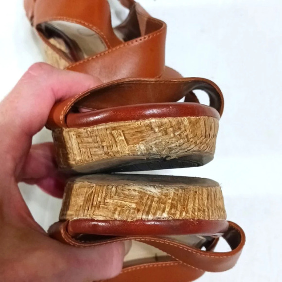 Jessica Simpson Brown Strappy Wedge Sandals Women'svsize 8.5 - Picture 11 of 12